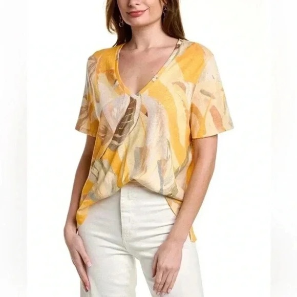 Ted Baker Pera Linen-Blend T-Shirt Women's size 4 - Picture 1 of 10